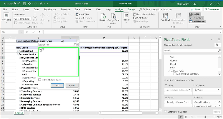 How to Build a Dashboard For Incidents Meeting SLAs in Excel ...